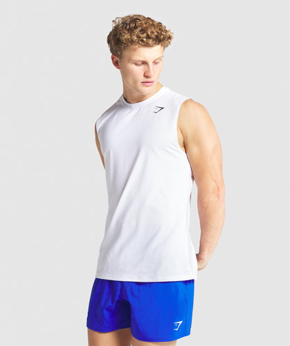 Gymshark Arrival Sleeveless Tee - White