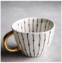 Load image into Gallery viewer, Large Hand Painted Coffee/Tea Cups - Gold Handles - 350 ml -  www.sanroccoitalia.it - Cups