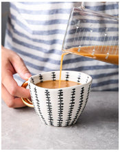 Load image into Gallery viewer, Large Hand Painted Coffee/Tea Cups - Gold Handles - 350 ml -  www.sanroccoitalia.it - Cups