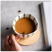 Load image into Gallery viewer, Large Hand Painted Coffee/Tea Cups - Gold Handles - 350 ml -  www.sanroccoitalia.it - Cups