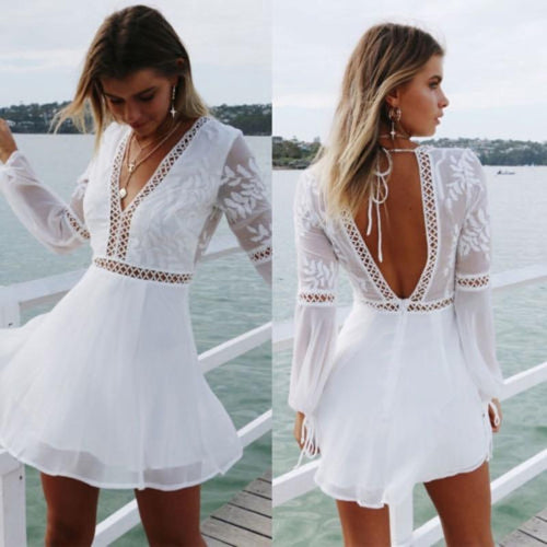 New Fashion White  Evening Party Dress - Summer collection