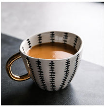 Load image into Gallery viewer, Large Hand Painted Coffee/Tea Cups - Gold Handles - 350 ml -  www.sanroccoitalia.it - Cups