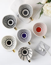 Load image into Gallery viewer, Large Hand Painted Coffee/Tea Cups - Gold Handles - 350 ml -  www.sanroccoitalia.it - Cups