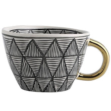 Load image into Gallery viewer, Large Hand Painted Coffee/Tea Cups - Gold Handles - 350 ml -  www.sanroccoitalia.it - Cups