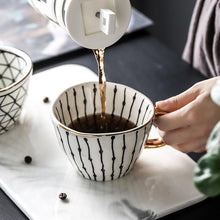 Load image into Gallery viewer, Large Hand Painted Coffee/Tea Cups - Gold Handles - 350 ml -  www.sanroccoitalia.it - Cups