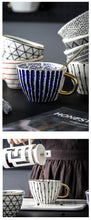 Load image into Gallery viewer, Large Hand Painted Coffee/Tea Cups - Gold Handles - 350 ml -  www.sanroccoitalia.it - Cups