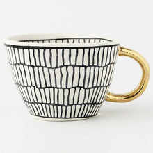 Load image into Gallery viewer, Large Hand Painted Coffee/Tea Cups - Gold Handles - 350 ml -  www.sanroccoitalia.it - Cups