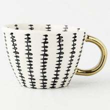 Load image into Gallery viewer, Large Hand Painted Coffee/Tea Cups - Gold Handles - 350 ml -  www.sanroccoitalia.it - Cups