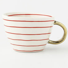 Load image into Gallery viewer, Large Hand Painted Coffee/Tea Cups - Gold Handles - 350 ml -  www.sanroccoitalia.it - Cups