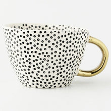 Load image into Gallery viewer, Large Hand Painted Coffee/Tea Cups - Gold Handles - 350 ml -  www.sanroccoitalia.it - Cups