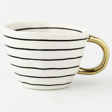 Load image into Gallery viewer, Large Hand Painted Coffee/Tea Cups - Gold Handles - 350 ml -  www.sanroccoitalia.it - Cups