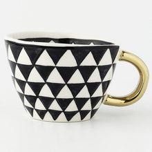 Load image into Gallery viewer, Large Hand Painted Coffee/Tea Cups - Gold Handles - 350 ml -  www.sanroccoitalia.it - Cups